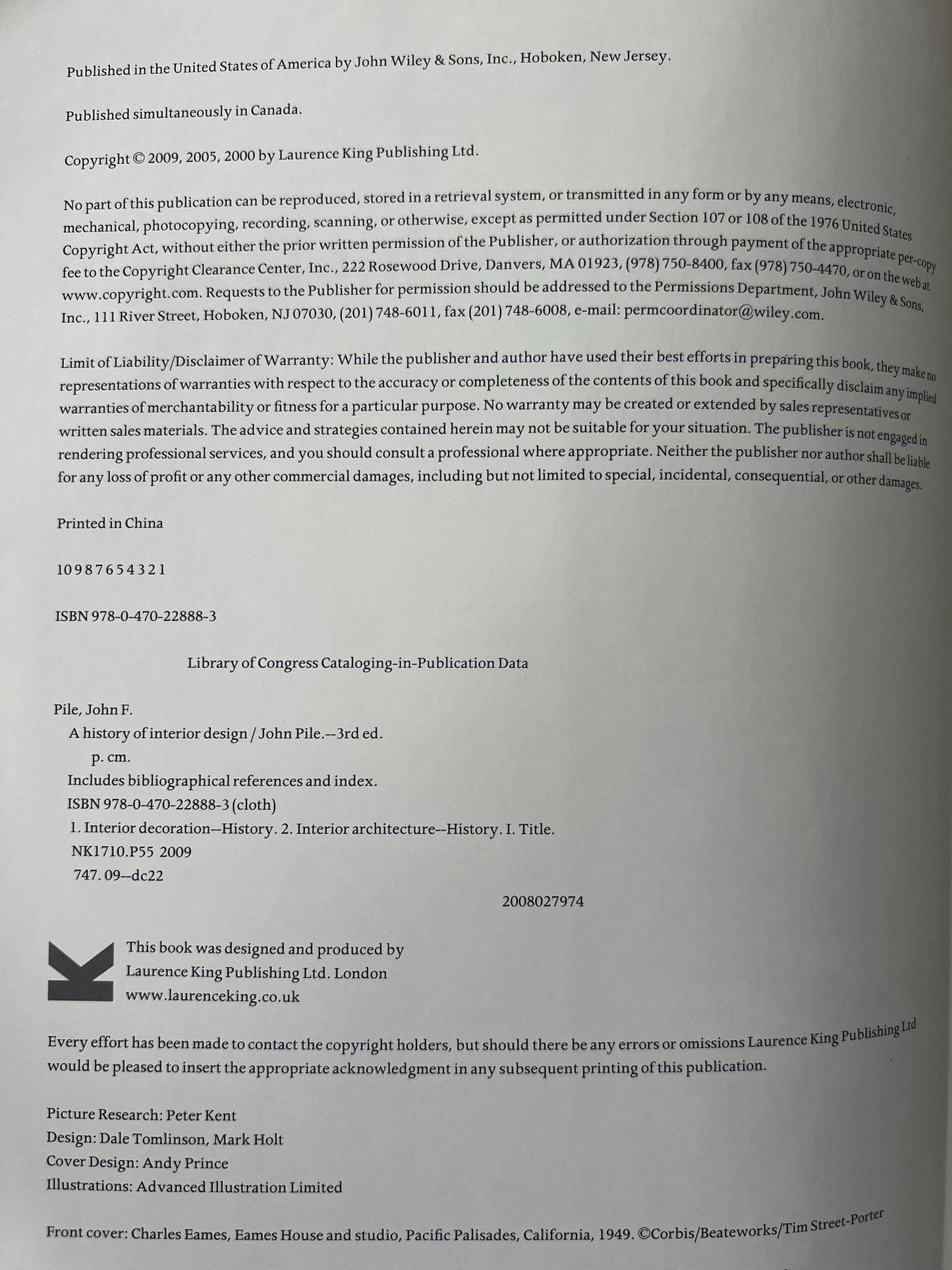 Coffee Table Hardcover Book: John Pile, A History of Interior Design | Housewarming Gift | ShopEleanorLouise